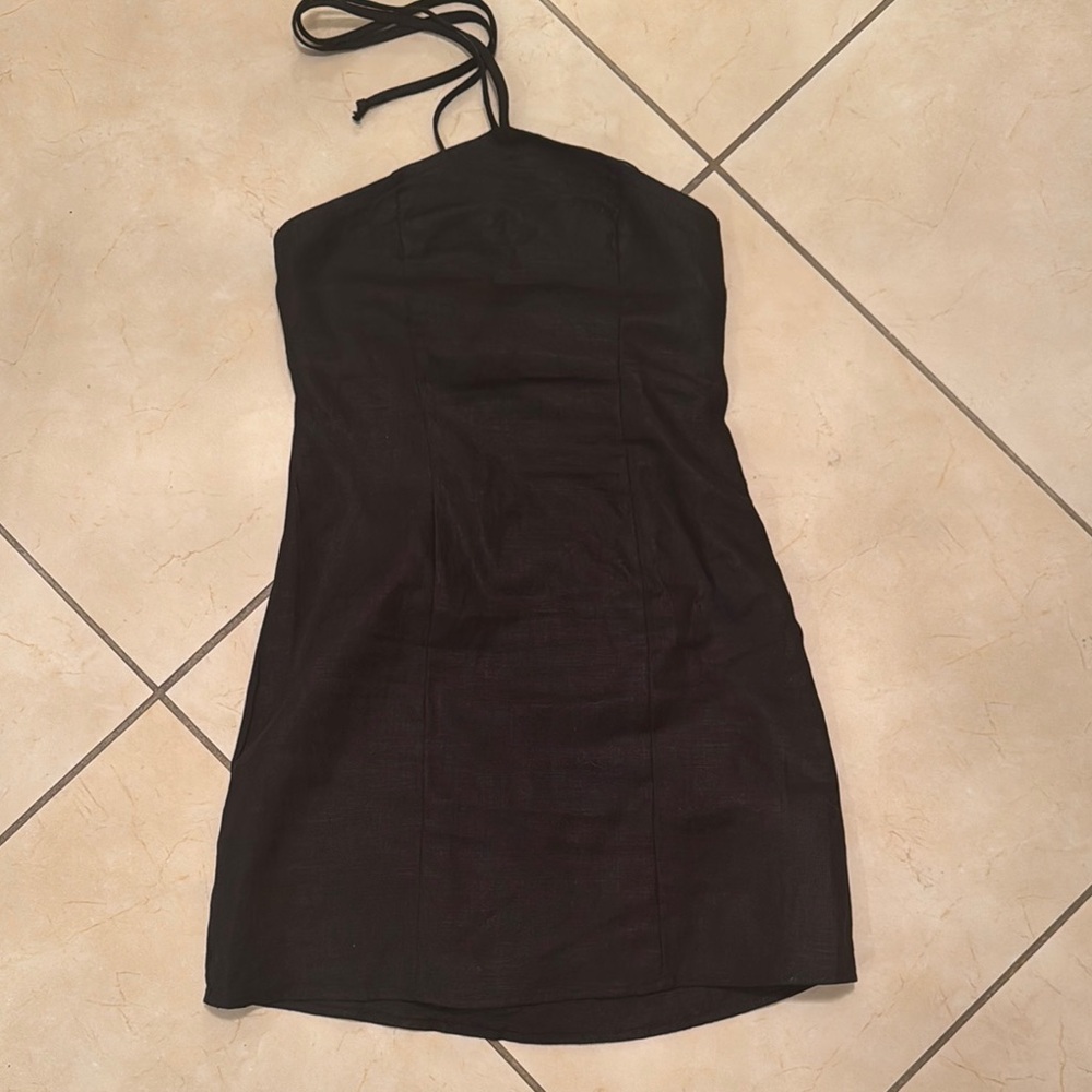 Elegant Black Halter Dress